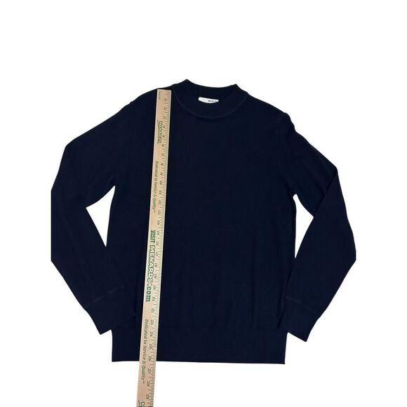 Selected Homme Men’s S Navy 100% Merino Wool Mock Neck Knit Sweater NWT - Picture 8 of 10